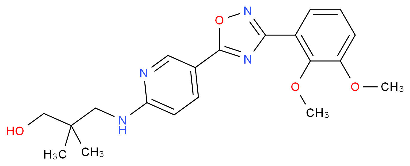 3-({5-[3-(2,3-dimethoxyphenyl)-1,2,4-oxadiazol-5-yl]-2-pyridinyl}amino)-2,2-dimethyl-1-propanol_Molecular_structure_CAS_)