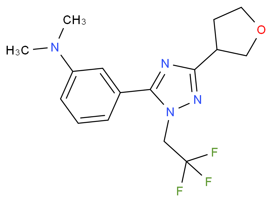 N,N-dimethyl-3-[3-(tetrahydrofuran-3-yl)-1-(2,2,2-trifluoroethyl)-1H-1,2,4-triazol-5-yl]aniline_Molecular_structure_CAS_)