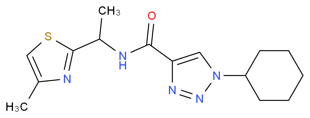 1-cyclohexyl-N-[1-(4-methyl-1,3-thiazol-2-yl)ethyl]-1H-1,2,3-triazole-4-carboxamide_Molecular_structure_CAS_)