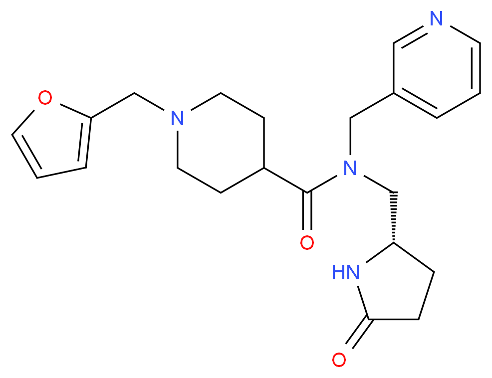 1-(2-furylmethyl)-N-{[(2S)-5-oxo-2-pyrrolidinyl]methyl}-N-(3-pyridinylmethyl)-4-piperidinecarboxamide_Molecular_structure_CAS_)