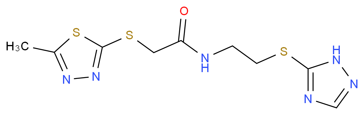2-[(5-methyl-1,3,4-thiadiazol-2-yl)thio]-N-[2-(1H-1,2,4-triazol-5-ylthio)ethyl]acetamide_Molecular_structure_CAS_)