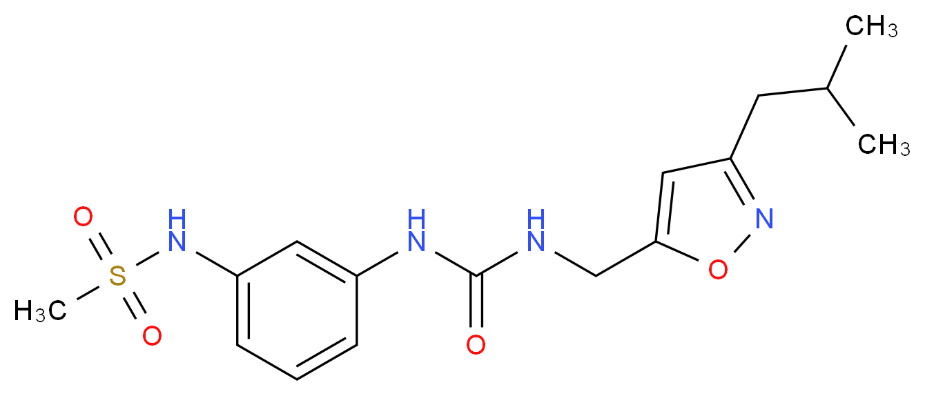 N-{3-[({[(3-isobutylisoxazol-5-yl)methyl]amino}carbonyl)amino]phenyl}methanesulfonamide_Molecular_structure_CAS_)