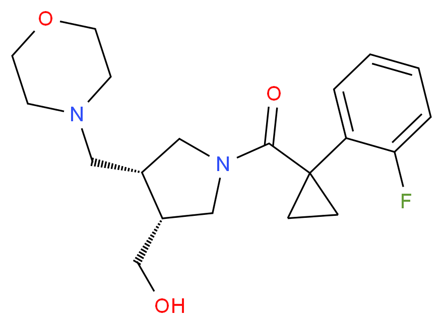 [(3R*,4R*)-1-{[1-(2-fluorophenyl)cyclopropyl]carbonyl}-4-(morpholin-4-ylmethyl)pyrrolidin-3-yl]methanol_Molecular_structure_CAS_)