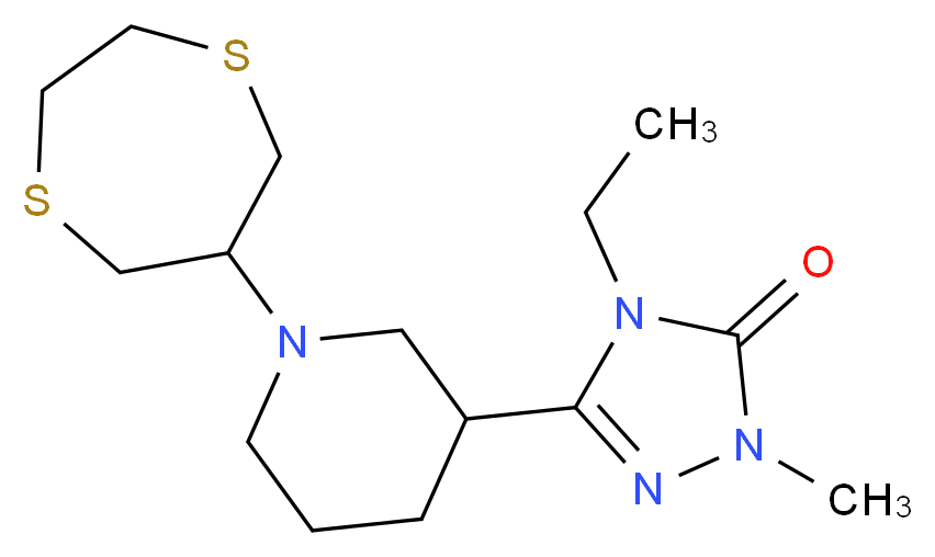 5-[1-(1,4-dithiepan-6-yl)piperidin-3-yl]-4-ethyl-2-methyl-2,4-dihydro-3H-1,2,4-triazol-3-one_Molecular_structure_CAS_)