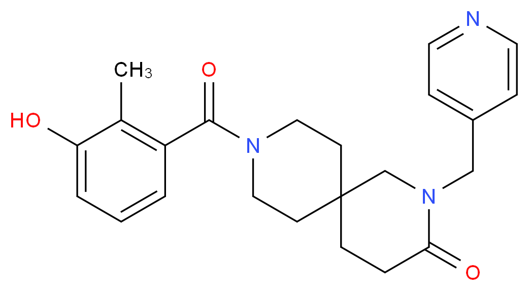 9-(3-hydroxy-2-methylbenzoyl)-2-(pyridin-4-ylmethyl)-2,9-diazaspiro[5.5]undecan-3-one_Molecular_structure_CAS_)