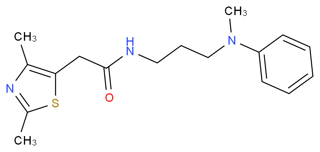 2-(2,4-dimethyl-1,3-thiazol-5-yl)-N-{3-[methyl(phenyl)amino]propyl}acetamide_Molecular_structure_CAS_)