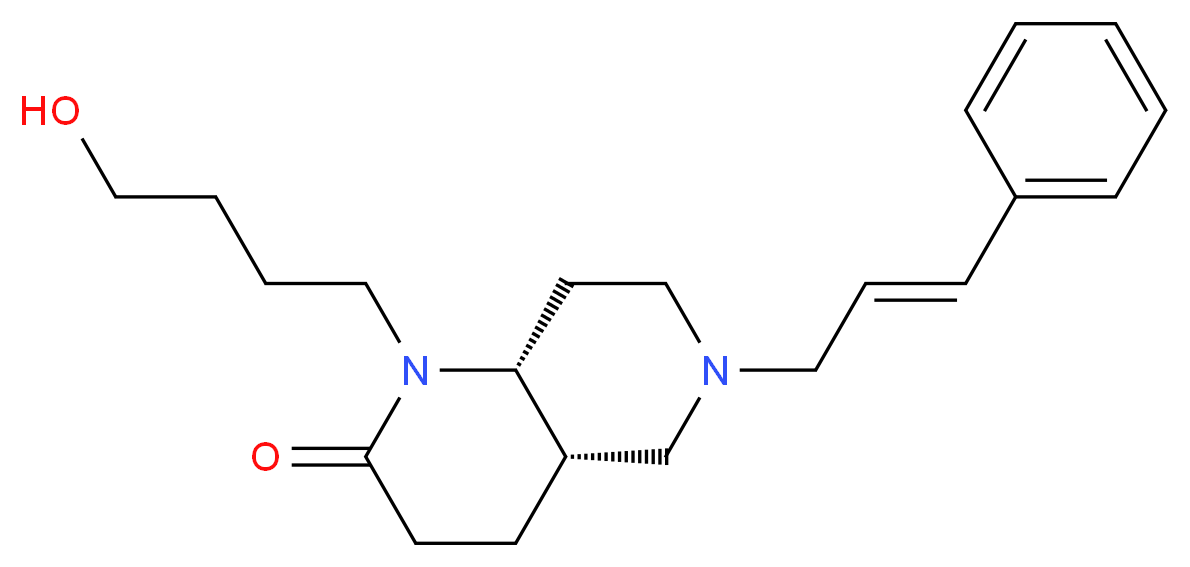 (4aS*,8aR*)-1-(4-hydroxybutyl)-6-[(2E)-3-phenylprop-2-en-1-yl]octahydro-1,6-naphthyridin-2(1H)-one_Molecular_structure_CAS_)