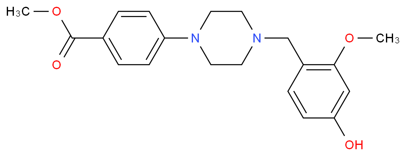 methyl 4-[4-(4-hydroxy-2-methoxybenzyl)-1-piperazinyl]benzoate_Molecular_structure_CAS_)