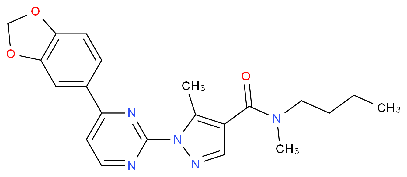 1-[4-(1,3-benzodioxol-5-yl)-2-pyrimidinyl]-N-butyl-N,5-dimethyl-1H-pyrazole-4-carboxamide_Molecular_structure_CAS_)