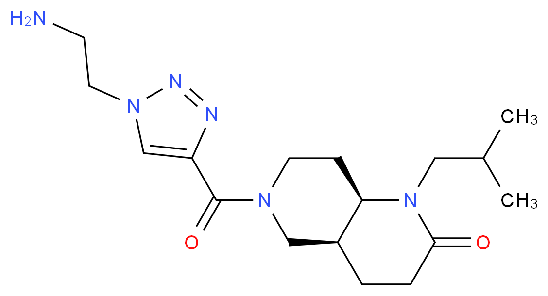 (4aS*,8aR*)-6-{[1-(2-aminoethyl)-1H-1,2,3-triazol-4-yl]carbonyl}-1-isobutyloctahydro-1,6-naphthyridin-2(1H)-one_Molecular_structure_CAS_)