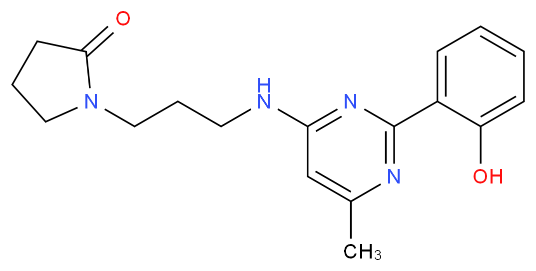 1-(3-{[2-(2-hydroxyphenyl)-6-methylpyrimidin-4-yl]amino}propyl)pyrrolidin-2-one_Molecular_structure_CAS_)