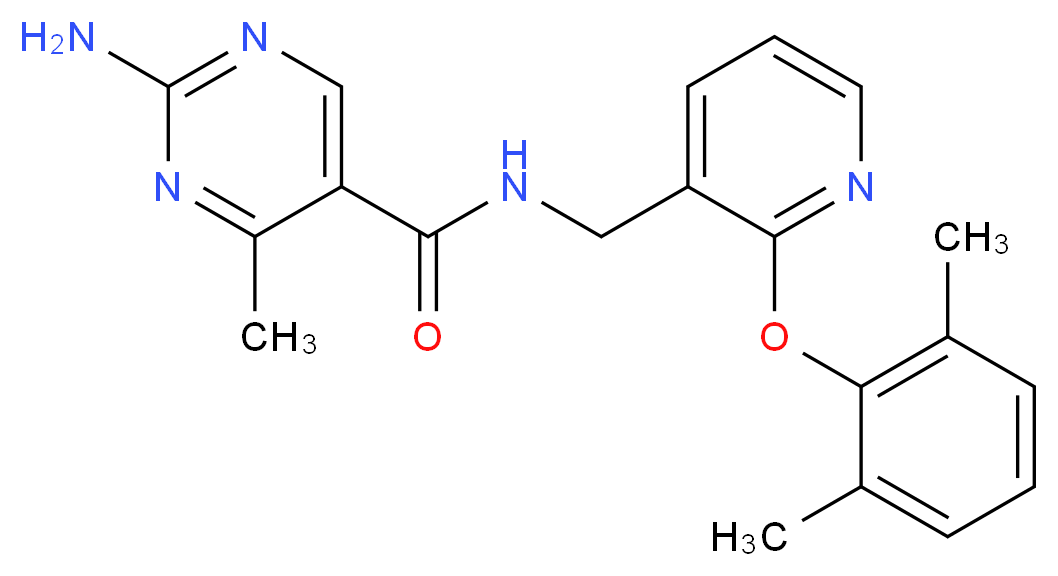 2-amino-N-{[2-(2,6-dimethylphenoxy)pyridin-3-yl]methyl}-4-methylpyrimidine-5-carboxamide_Molecular_structure_CAS_)