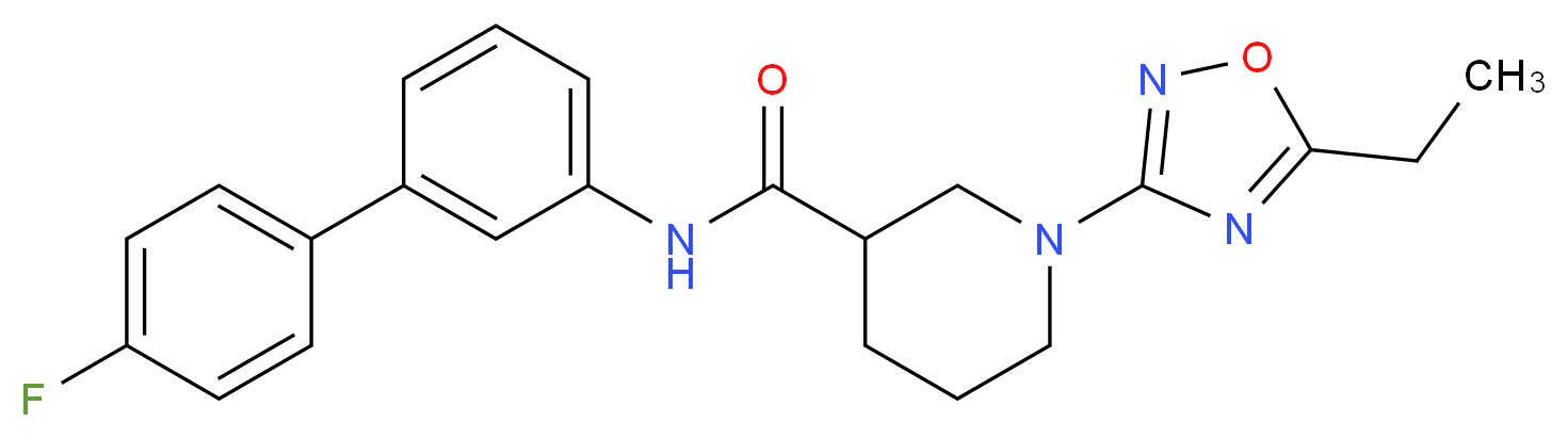 1-(5-ethyl-1,2,4-oxadiazol-3-yl)-N-(4'-fluorobiphenyl-3-yl)piperidine-3-carboxamide_Molecular_structure_CAS_)