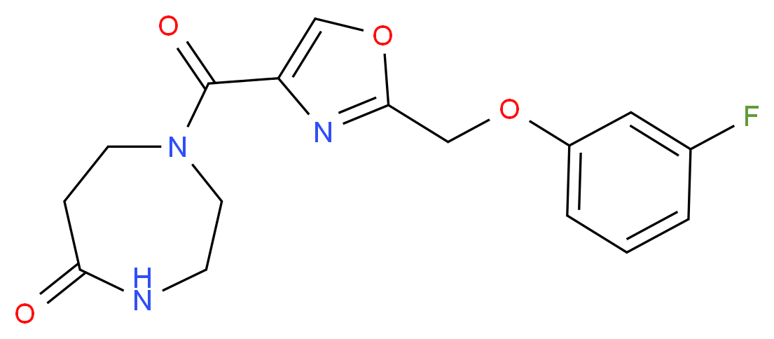 1-({2-[(3-fluorophenoxy)methyl]-1,3-oxazol-4-yl}carbonyl)-1,4-diazepan-5-one_Molecular_structure_CAS_)