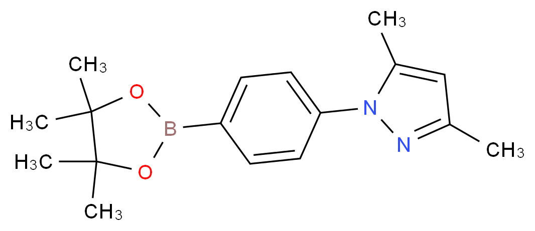 3,5-Dimethyl-1-(4-(4,4,5,5-tetramethyl-1,3,2-dioxaborolan-2-yl)phenyl)-1H-pyrazole_Molecular_structure_CAS_937796-06-0)