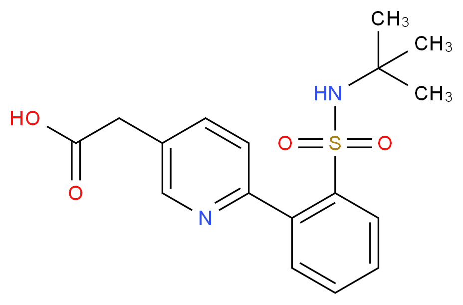 (6-{2-[(tert-butylamino)sulfonyl]phenyl}pyridin-3-yl)acetic acid_Molecular_structure_CAS_)