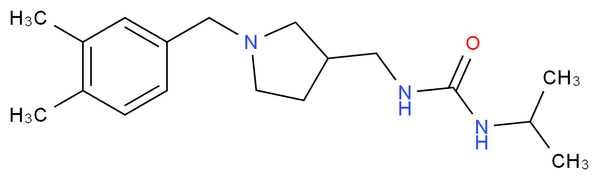 N-{[1-(3,4-dimethylbenzyl)pyrrolidin-3-yl]methyl}-N'-isopropylurea_Molecular_structure_CAS_)