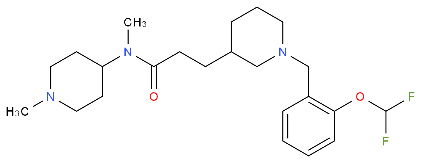 3-{1-[2-(difluoromethoxy)benzyl]-3-piperidinyl}-N-methyl-N-(1-methyl-4-piperidinyl)propanamide_Molecular_structure_CAS_)