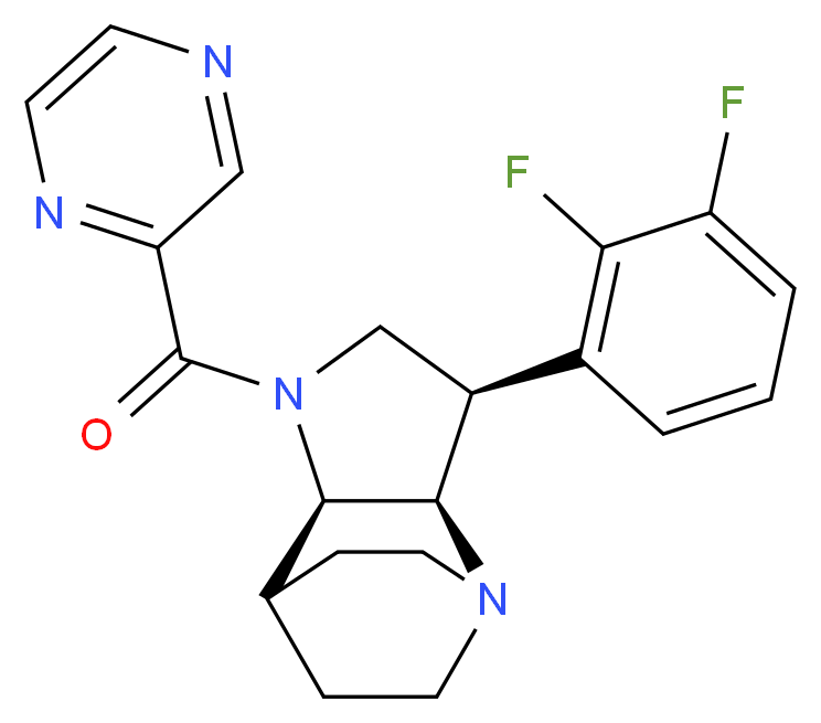 (3R*,3aR*,7aR*)-3-(2,3-difluorophenyl)-1-(pyrazin-2-ylcarbonyl)octahydro-4,7-ethanopyrrolo[3,2-b]pyridine_Molecular_structure_CAS_)