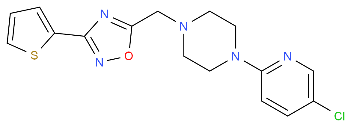 1-(5-chloro-2-pyridinyl)-4-{[3-(2-thienyl)-1,2,4-oxadiazol-5-yl]methyl}piperazine_Molecular_structure_CAS_)