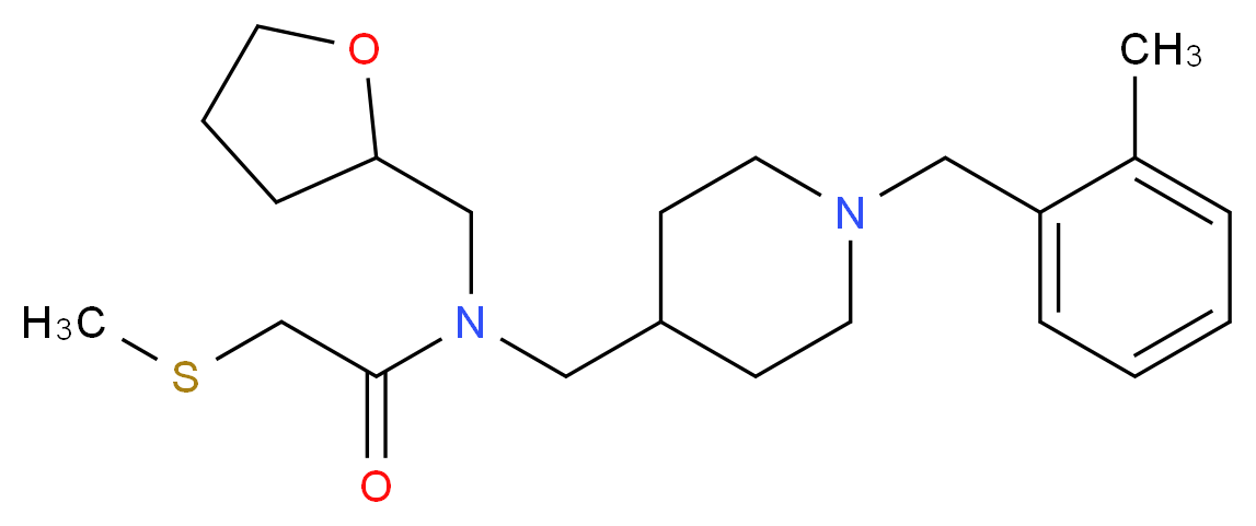 N-{[1-(2-methylbenzyl)-4-piperidinyl]methyl}-2-(methylthio)-N-(tetrahydro-2-furanylmethyl)acetamide_Molecular_structure_CAS_)