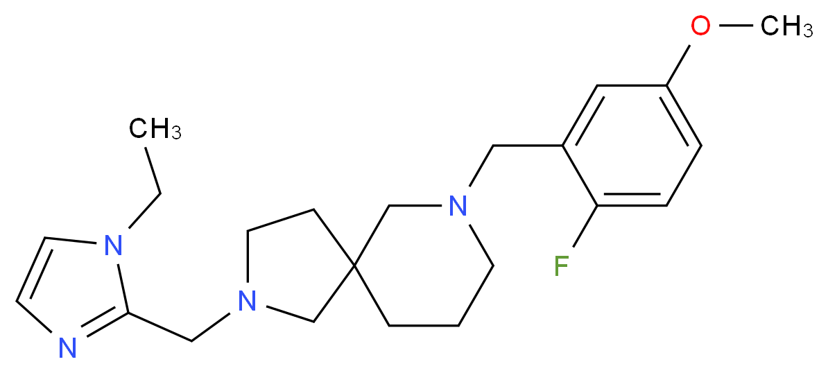 2-[(1-ethyl-1H-imidazol-2-yl)methyl]-7-(2-fluoro-5-methoxybenzyl)-2,7-diazaspiro[4.5]decane_Molecular_structure_CAS_)