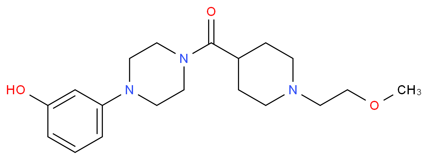 3-(4-{[1-(2-methoxyethyl)piperidin-4-yl]carbonyl}piperazin-1-yl)phenol_Molecular_structure_CAS_)