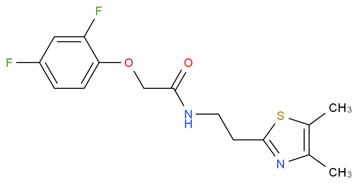 2-(2,4-difluorophenoxy)-N-[2-(4,5-dimethyl-1,3-thiazol-2-yl)ethyl]acetamide_Molecular_structure_CAS_)