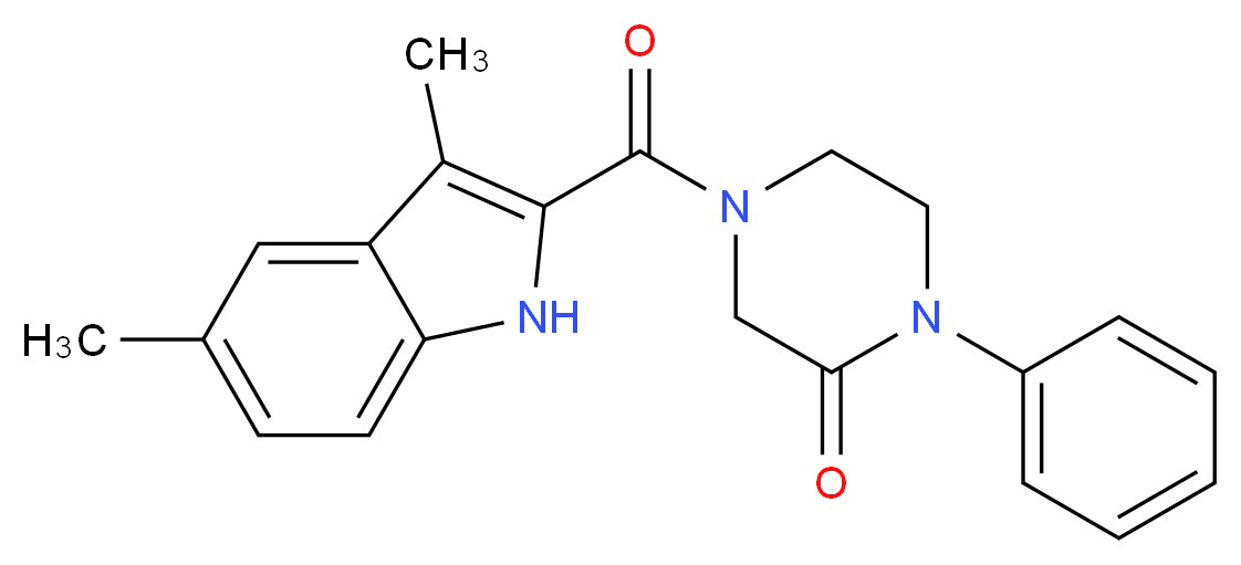 4-[(3,5-dimethyl-1H-indol-2-yl)carbonyl]-1-phenyl-2-piperazinone_Molecular_structure_CAS_)
