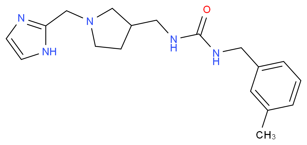 N-{[1-(1H-imidazol-2-ylmethyl)pyrrolidin-3-yl]methyl}-N'-(3-methylbenzyl)urea_Molecular_structure_CAS_)