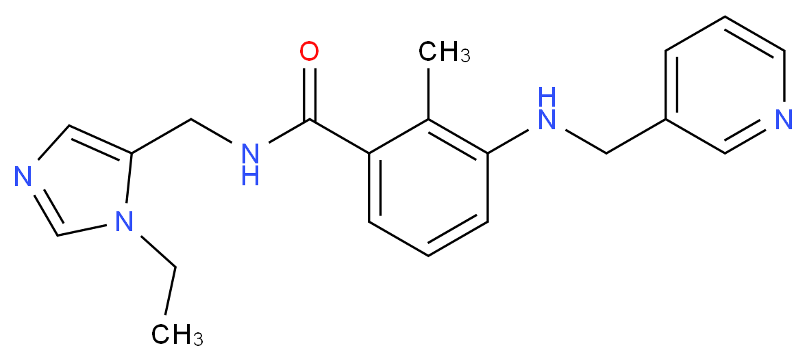 N-[(1-ethyl-1H-imidazol-5-yl)methyl]-2-methyl-3-[(pyridin-3-ylmethyl)amino]benzamide_Molecular_structure_CAS_)