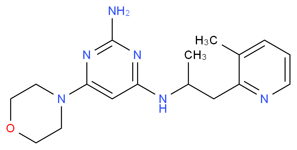 N~4~-[1-methyl-2-(3-methylpyridin-2-yl)ethyl]-6-morpholin-4-ylpyrimidine-2,4-diamine_Molecular_structure_CAS_)