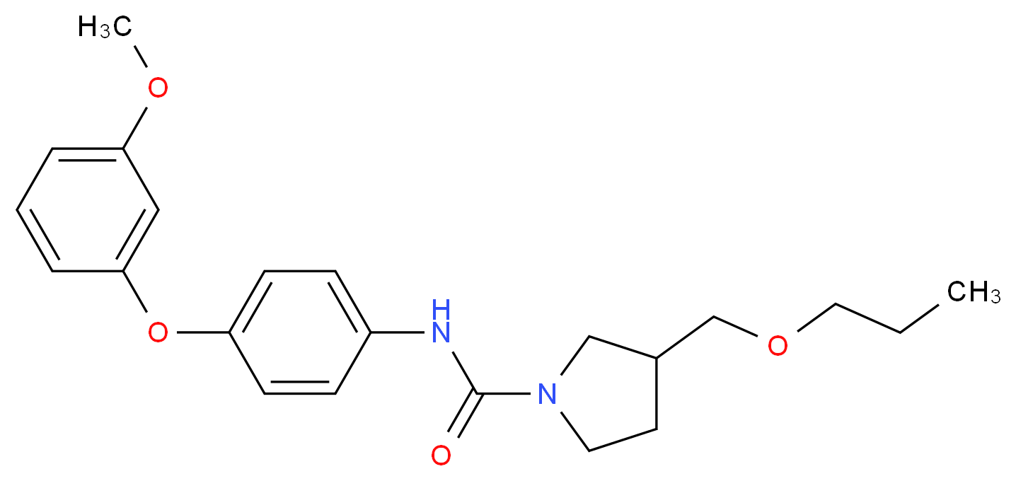 N-[4-(3-methoxyphenoxy)phenyl]-3-(propoxymethyl)pyrrolidine-1-carboxamide_Molecular_structure_CAS_)