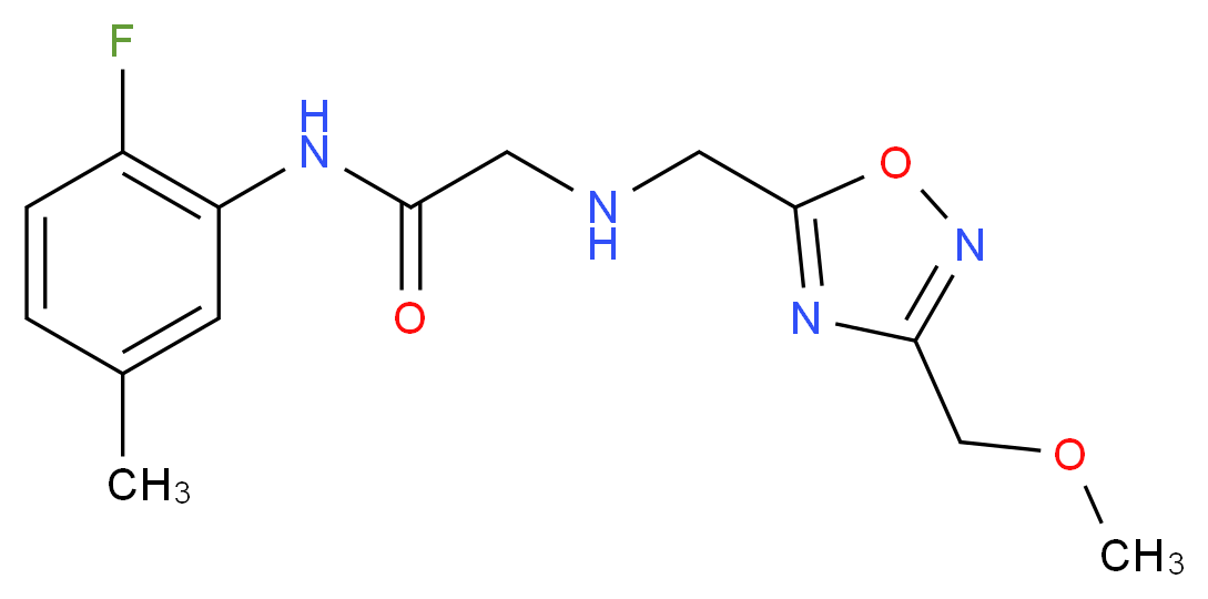 N-(2-fluoro-5-methylphenyl)-2-({[3-(methoxymethyl)-1,2,4-oxadiazol-5-yl]methyl}amino)acetamide_Molecular_structure_CAS_)