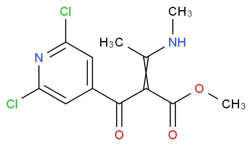 methyl 2-[(2,6-dichloro-4-pyridyl)carbonyl]-3-(methylamino)but-2-enoate_Molecular_structure_CAS_82140-55-4)
