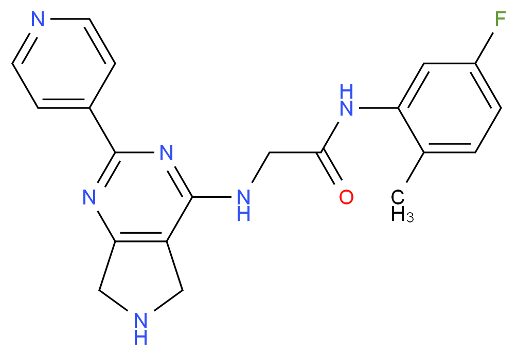 N~1~-(5-fluoro-2-methylphenyl)-N~2~-[2-(4-pyridinyl)-6,7-dihydro-5H-pyrrolo[3,4-d]pyrimidin-4-yl]glycinamide_Molecular_structure_CAS_)