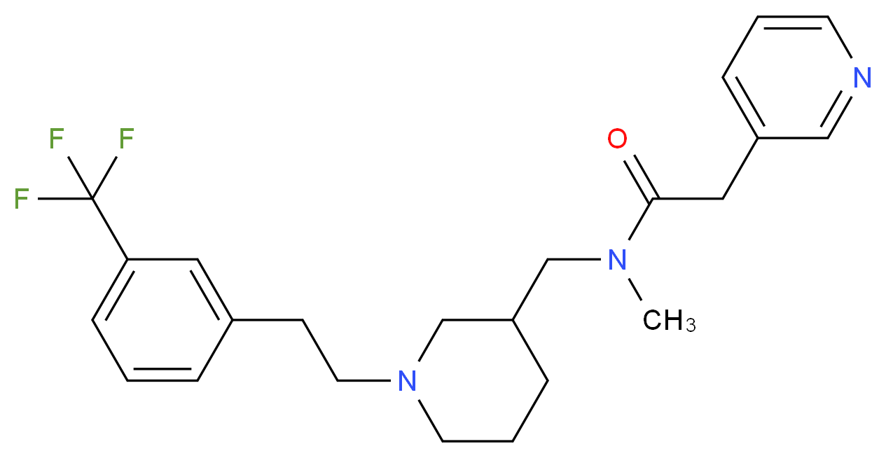 N-methyl-2-(3-pyridinyl)-N-[(1-{2-[3-(trifluoromethyl)phenyl]ethyl}-3-piperidinyl)methyl]acetamide_Molecular_structure_CAS_)