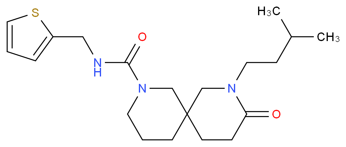8-(3-methylbutyl)-9-oxo-N-(2-thienylmethyl)-2,8-diazaspiro[5.5]undecane-2-carboxamide_Molecular_structure_CAS_)