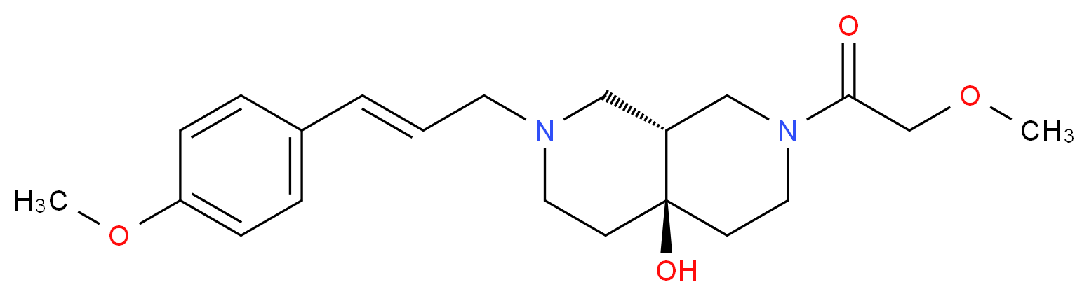 (4aR*,8aR*)-2-(methoxyacetyl)-7-[(2E)-3-(4-methoxyphenyl)prop-2-en-1-yl]octahydro-2,7-naphthyridin-4a(2H)-ol_Molecular_structure_CAS_)