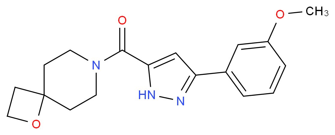 7-{[3-(3-methoxyphenyl)-1H-pyrazol-5-yl]carbonyl}-1-oxa-7-azaspiro[3.5]nonane_Molecular_structure_CAS_)