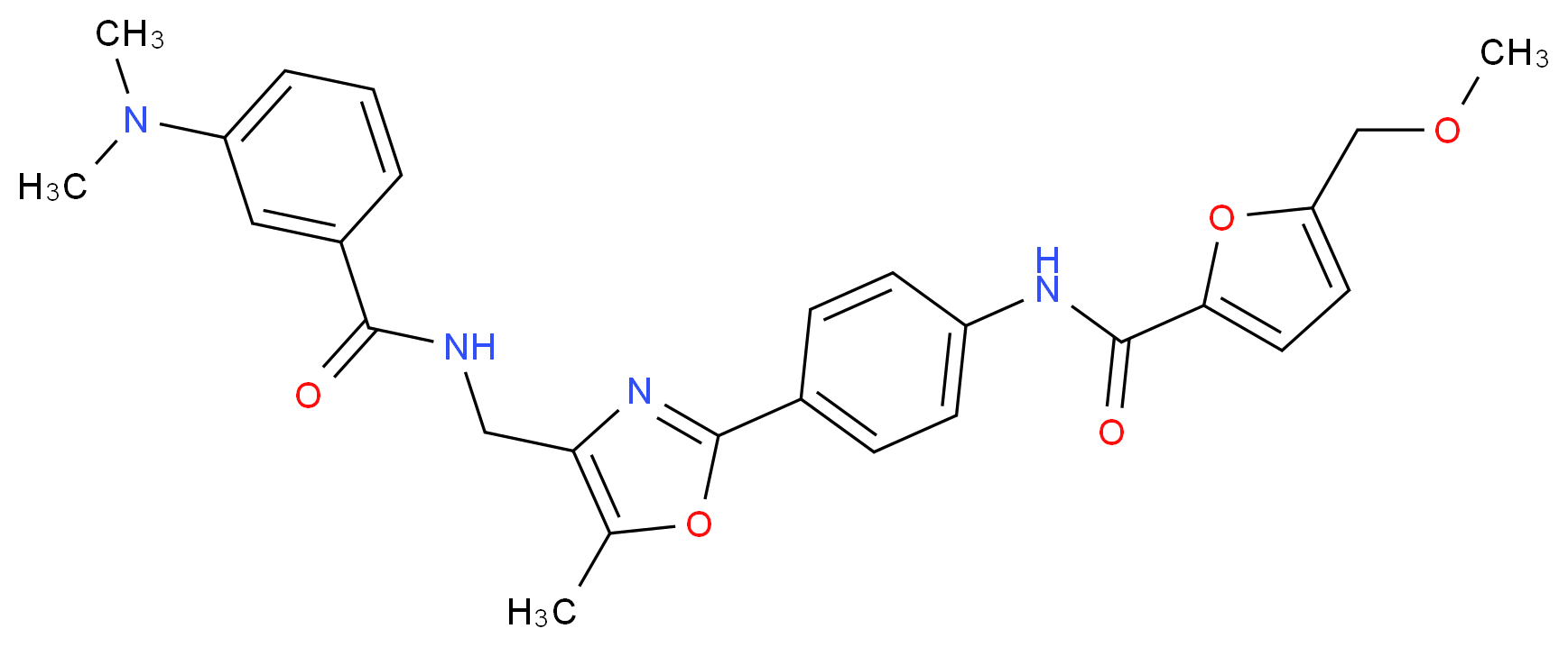N-{4-[4-({[3-(dimethylamino)benzoyl]amino}methyl)-5-methyl-1,3-oxazol-2-yl]phenyl}-5-(methoxymethyl)-2-furamide_Molecular_structure_CAS_)