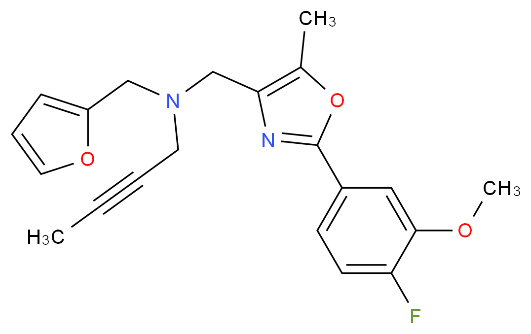 2-butyn-1-yl{[2-(4-fluoro-3-methoxyphenyl)-5-methyl-1,3-oxazol-4-yl]methyl}(2-furylmethyl)amine_Molecular_structure_CAS_)