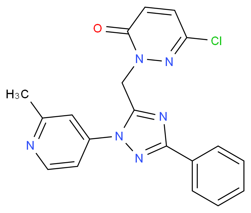 6-chloro-2-{[1-(2-methylpyridin-4-yl)-3-phenyl-1H-1,2,4-triazol-5-yl]methyl}pyridazin-3(2H)-one_Molecular_structure_CAS_)