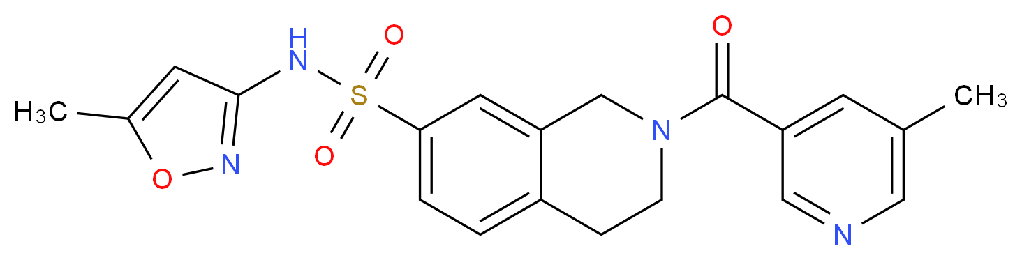 N-(5-methylisoxazol-3-yl)-2-[(5-methylpyridin-3-yl)carbonyl]-1,2,3,4-tetrahydroisoquinoline-7-sulfonamide_Molecular_structure_CAS_)