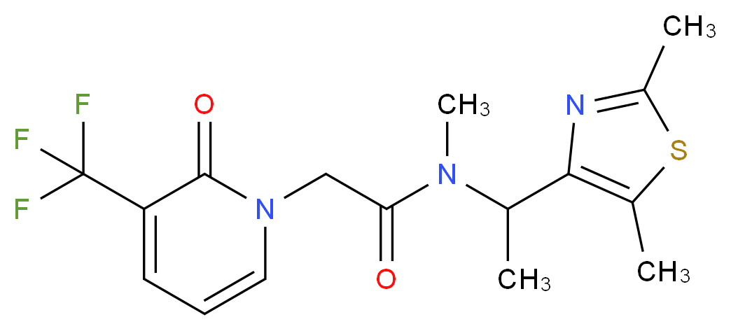 N-[1-(2,5-dimethyl-1,3-thiazol-4-yl)ethyl]-N-methyl-2-[2-oxo-3-(trifluoromethyl)pyridin-1(2H)-yl]acetamide_Molecular_structure_CAS_)