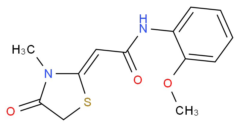 (2Z)-N-(2-methoxyphenyl)-2-(3-methyl-4-oxo-1,3-thiazolidin-2-ylidene)acetamide_Molecular_structure_CAS_)