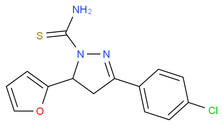 3-(4-chlorophenyl)-5-(2-furyl)-4,5-dihydro-1H-pyrazole-1-carbothioamide_Molecular_structure_CAS_)