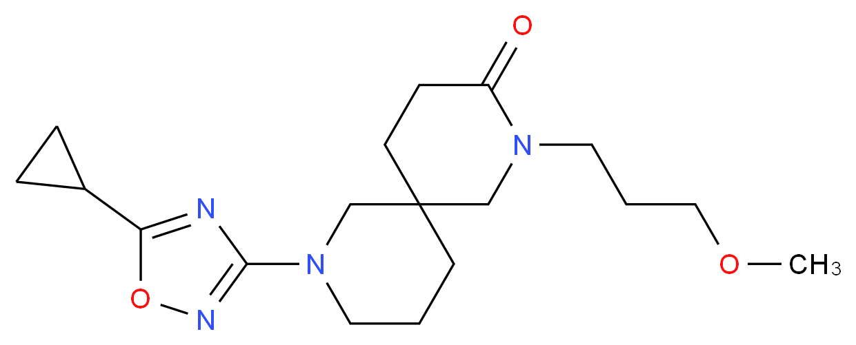 8-(5-cyclopropyl-1,2,4-oxadiazol-3-yl)-2-(3-methoxypropyl)-2,8-diazaspiro[5.5]undecan-3-one_Molecular_structure_CAS_)