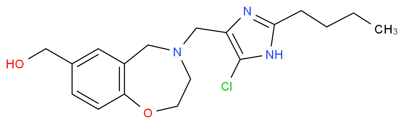 {4-[(2-butyl-5-chloro-1H-imidazol-4-yl)methyl]-2,3,4,5-tetrahydro-1,4-benzoxazepin-7-yl}methanol_Molecular_structure_CAS_)