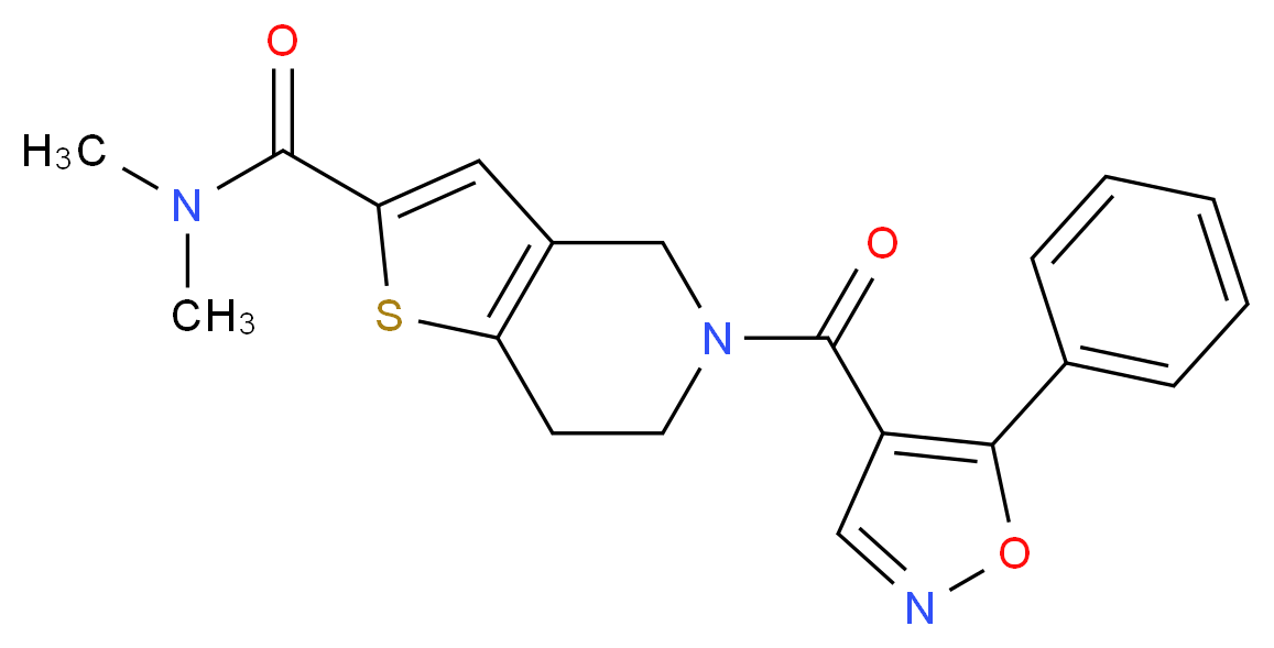 N,N-dimethyl-5-[(5-phenylisoxazol-4-yl)carbonyl]-4,5,6,7-tetrahydrothieno[3,2-c]pyridine-2-carboxamide_Molecular_structure_CAS_)